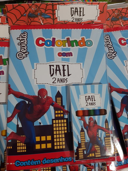 Kit 20 Mini Revista de Colorir - Homem Aranha