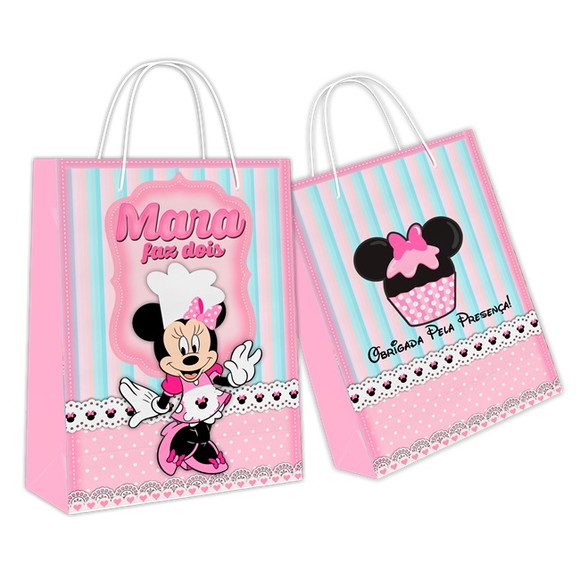Kit 30 Sacolinha Surpresa Minnie Confeitaria - Pegue e Monte