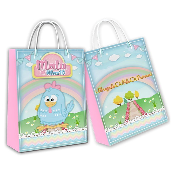 Kit 30 Sacolinha Surpresa - Galinha Pintadinha Rosa 3