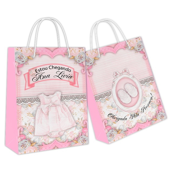 Kit 30 Sacolinha Surpresa - Chá de Fraldas Menina