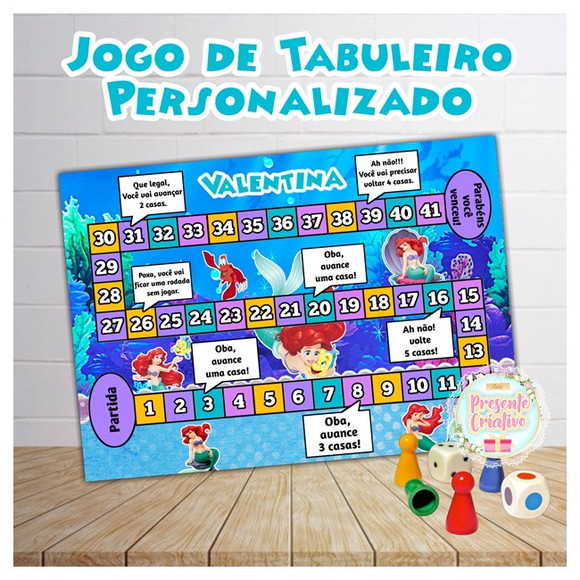 Kit 20 Jogo de Tabuleiro - Pequena Sereia