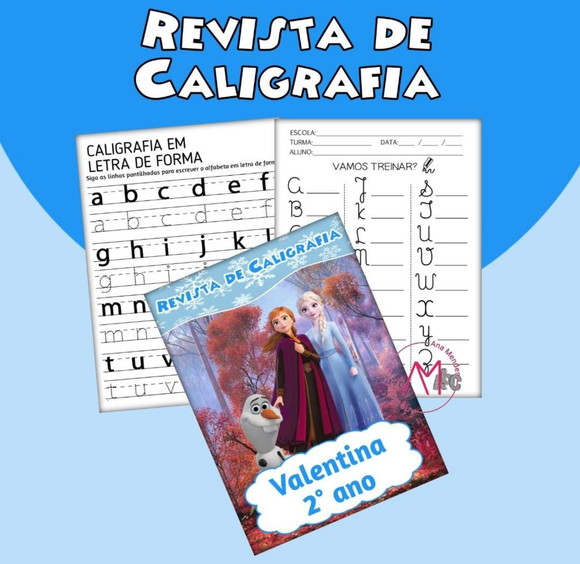 Revistinha de Caligrafia + Lápis - Frozen