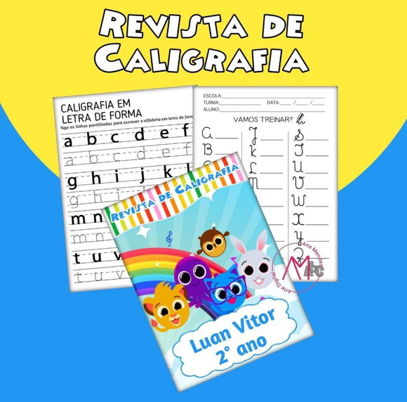 Revistinha de Caligrafia + Lápis - Bolofofos