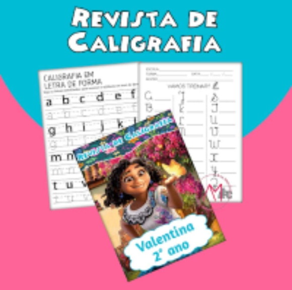 Revistinha de Caligrafia + Lápis - Encantos