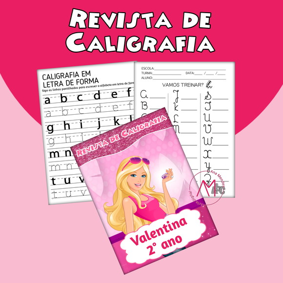 Revistinha de Caligrafia + Lápis - Barbie