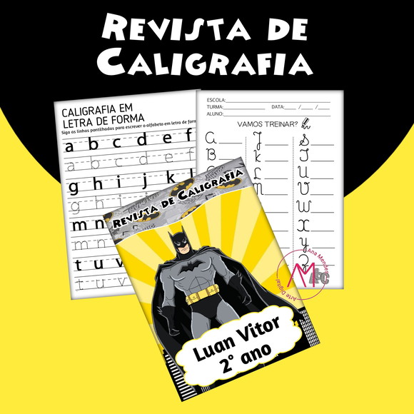 Revistinha de Caligrafia + Lápis - Batman