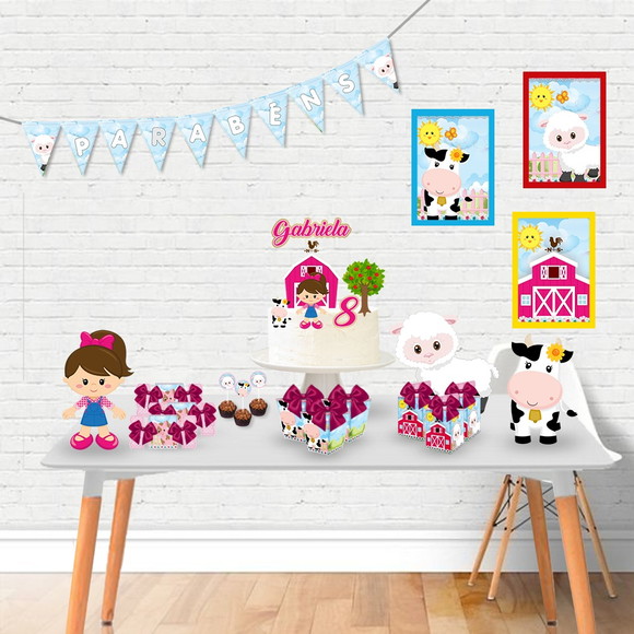 Kit Só Um Bolinho- Tema Fazendinha Menina