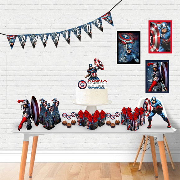 Kit Só Um Bolinho- Tema Capitão America