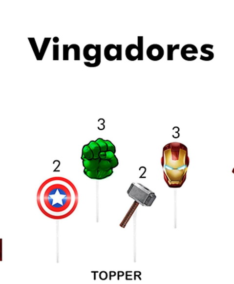 Topper para Doce - Tema Vingadores