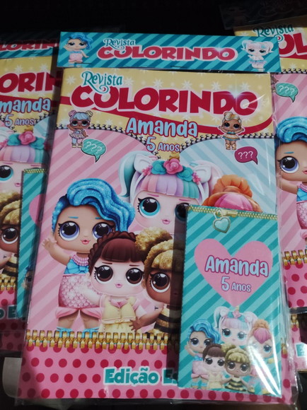 Kit 2 Colorir Revistinha + Giz de Cera - Lol Surprise