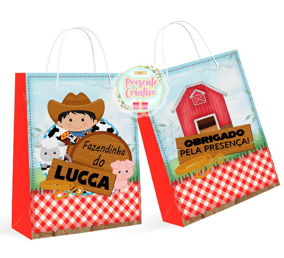 Kit 30 Sacolinha Surpresa Fazendinha Menino 2- Pegue e Monte