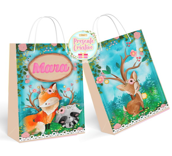 Kit 30 Sacolinha Surpresa Bosque Menina