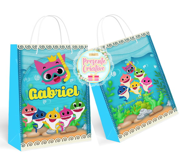 Kit 30 Sacolinha Surpresa Baby Shark Menino