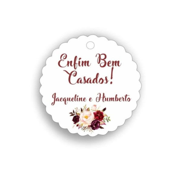 Tags Personalizada - Casamento Marsala 5 Cm