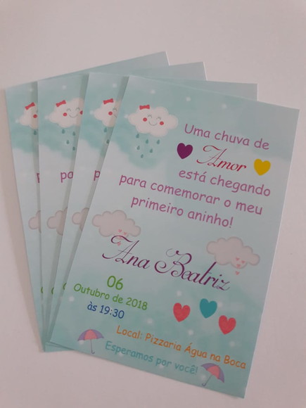 Convite Impresso Chuva de Amor