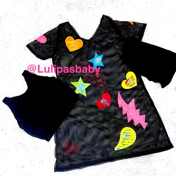 Vestido Neon com Cropped e Short Infantil