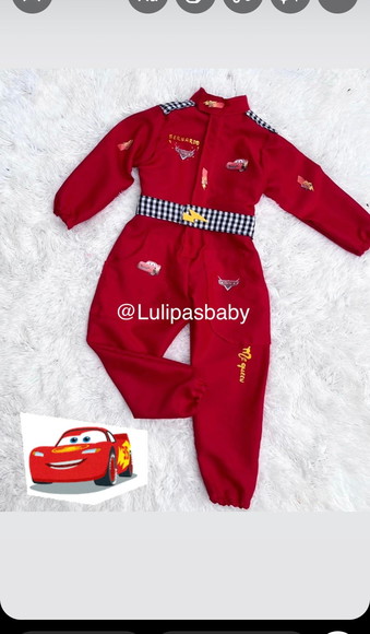 Fantasia Macacão Piloto de Corrida Relâmpago Mcqueen Carros