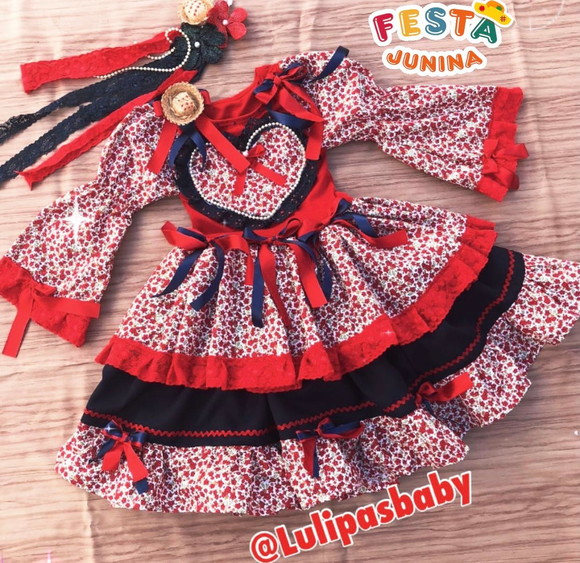 Vestido Junino Infantil , Vestido Caipira