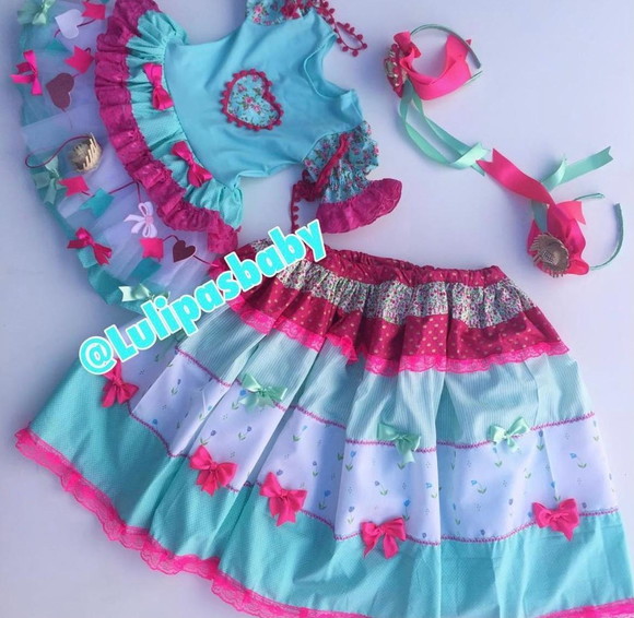 Vestido junino infantil vestido caipira