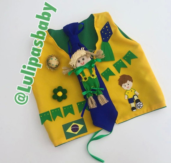 Colete Junino, Colete Caipira Infantil