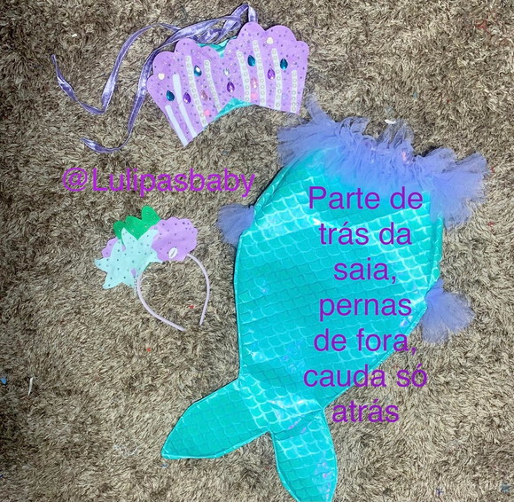 Cauda de sereia infantil , roupa sereia