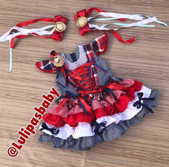 Vestido Junino, Vestido Festa Junina Menina Infantil