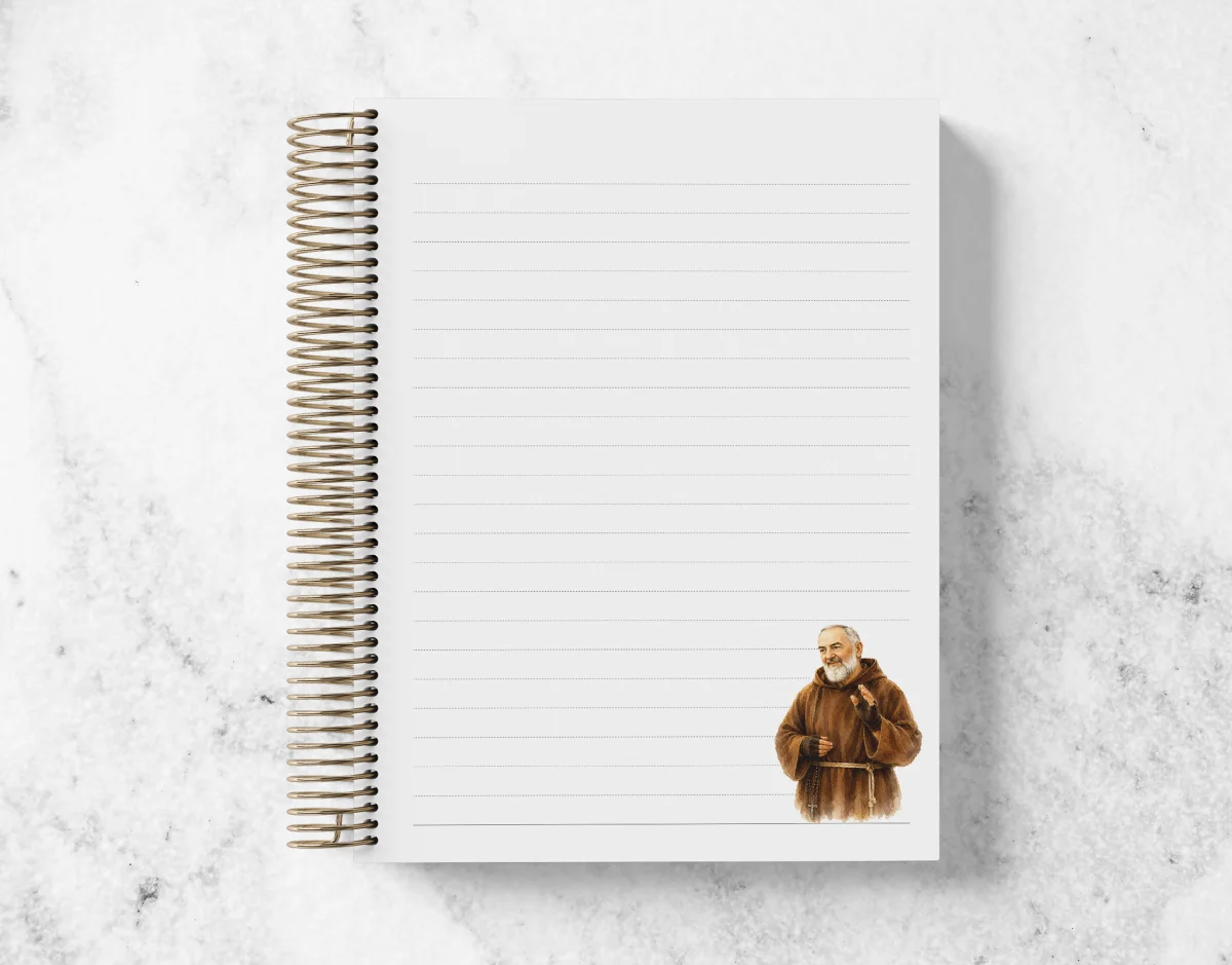 Caderno Católico São Padre Pio Personalizado - Imagem 3