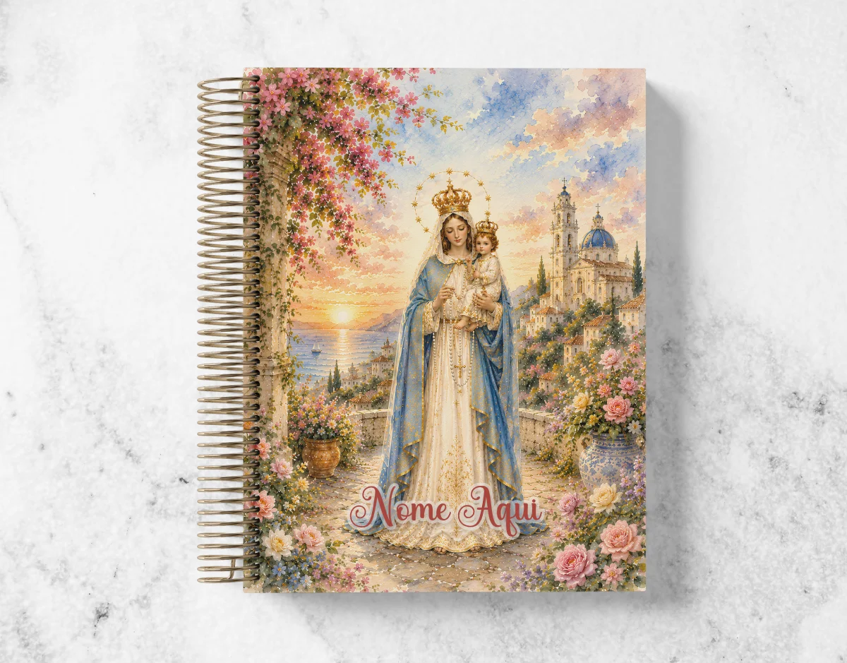 Caderno Católico Nossa Senhora do Rosário Personalizado