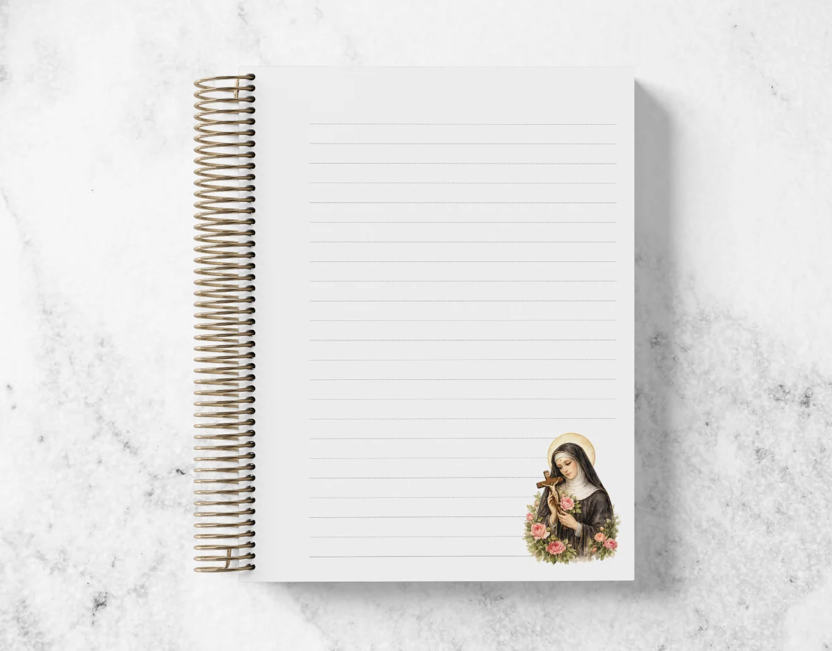 Caderno Católico Santa Rita de Cássia Personalizado - Imagem 2