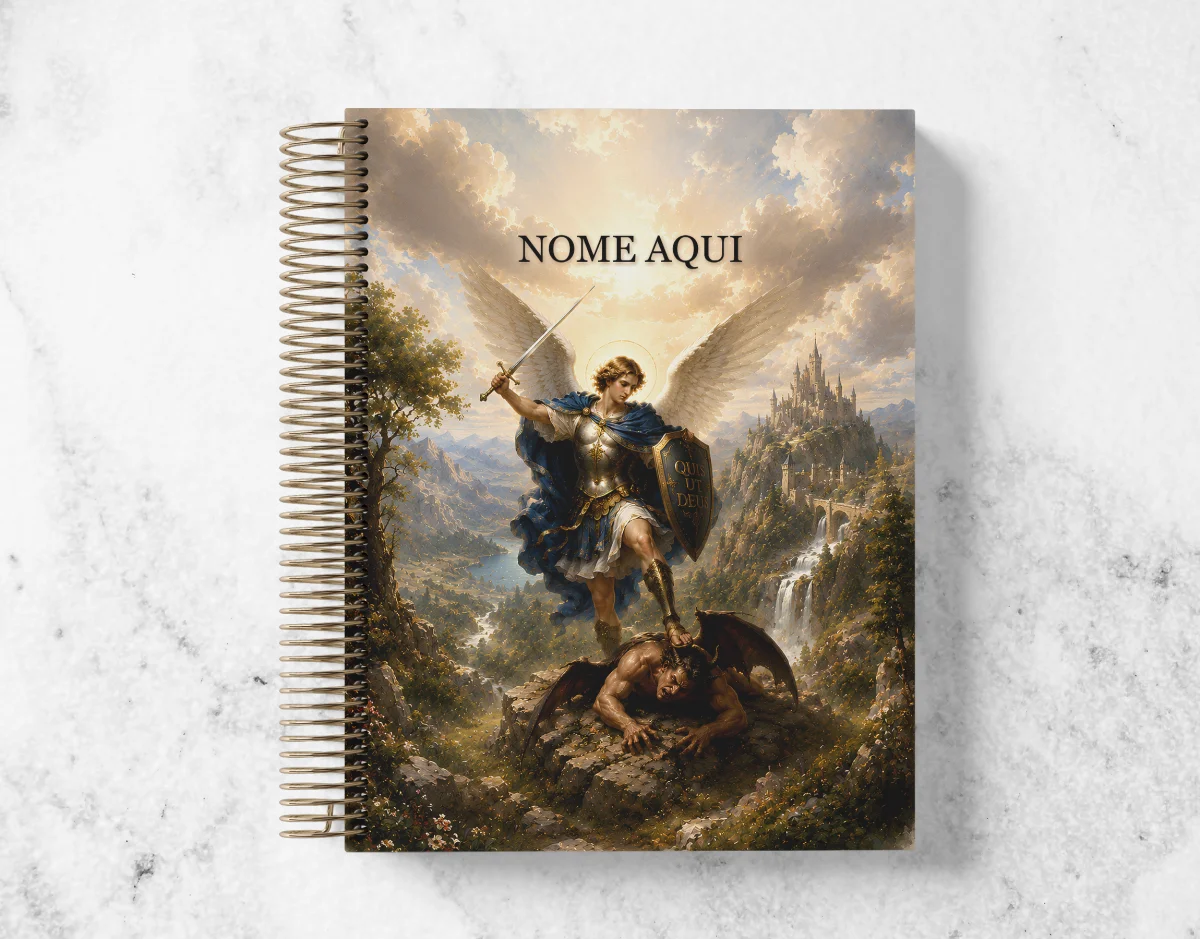 Caderno Católico São Miguel Arcanjo Personalizado