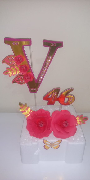 Topo de Bolo Rosas