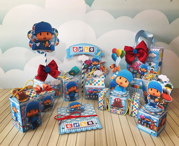 Kit Festa 30 Unidades Pocoyo + 15 Tags de Brinde