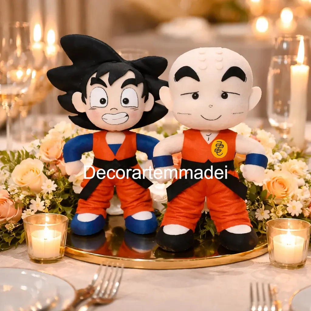 Kuririn E Goten Bonecos Decoração Feltro (Dragon Ball) - Imagem 3