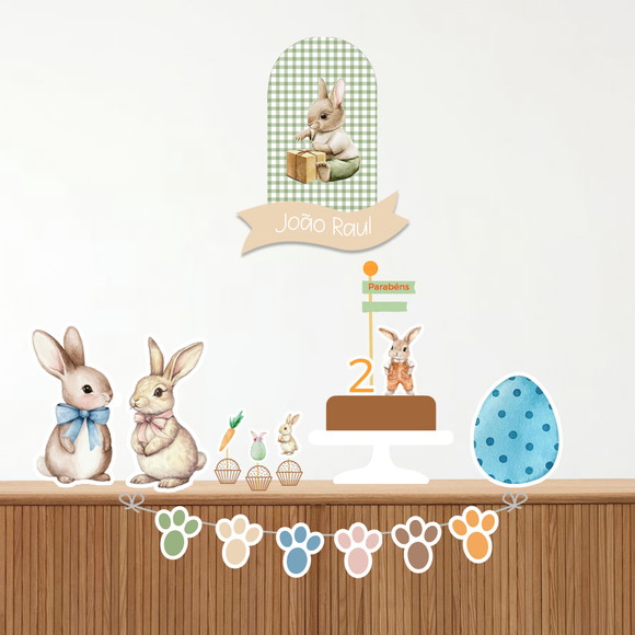 Kit Festa personalizada Coelhinhos/Páscoa