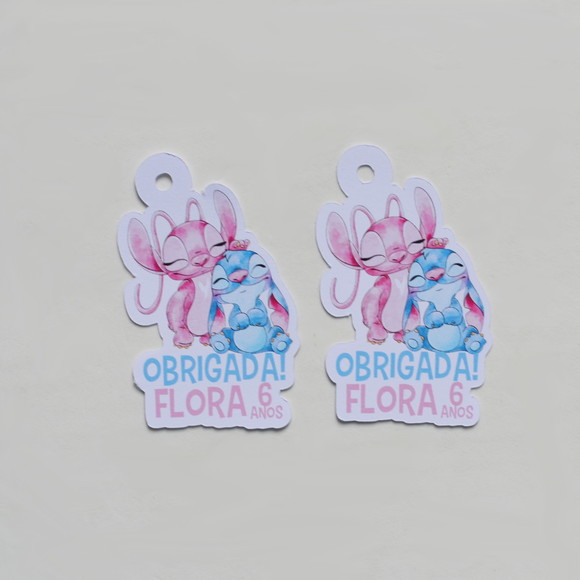Tag lembrancinha Stitch Aquarela - 20 unidades - Imagem 2