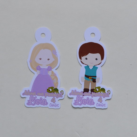 Tag lembrancinha Rapunzel - 20 unidades - Imagem 2