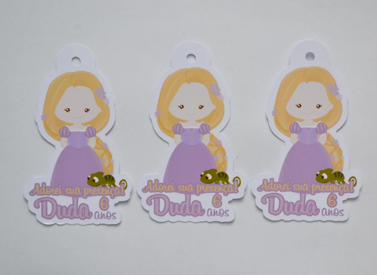 Tag lembrancinha Rapunzel - 20 unidades - Imagem 1