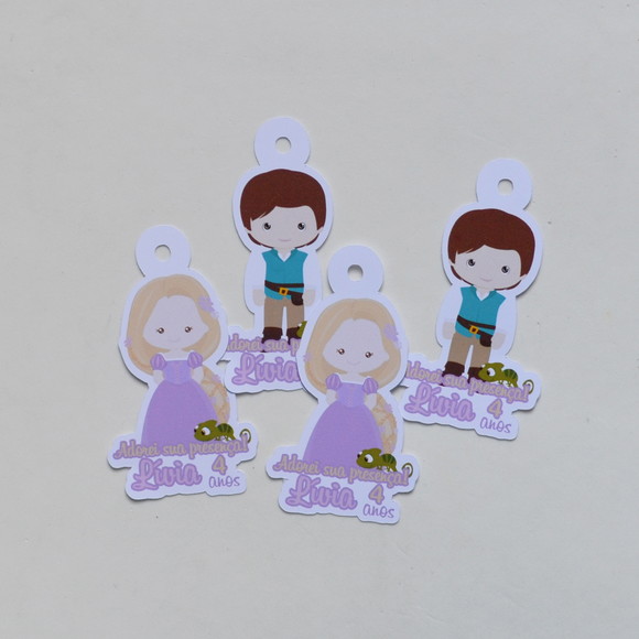 Tag lembrancinha Rapunzel - 20 unidades - Imagem 4