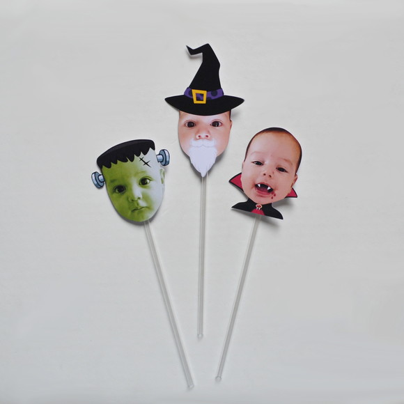 Topper Rostinhos Customizados Halloween (12 Unidades)