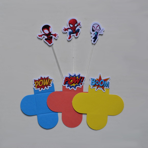 Spidey Combo Forminhas + Toppers