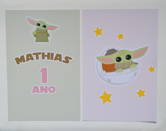 Pôster de Parede Baby Yoda - 2 Unidades
