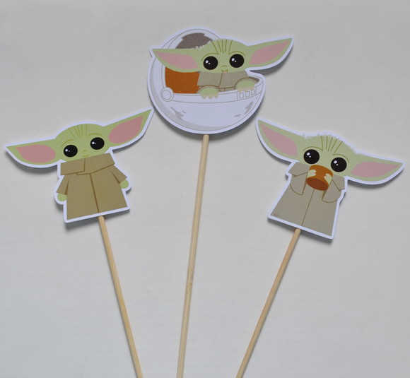 Palitões Decorativos Baby Yoda - 10 Unidades