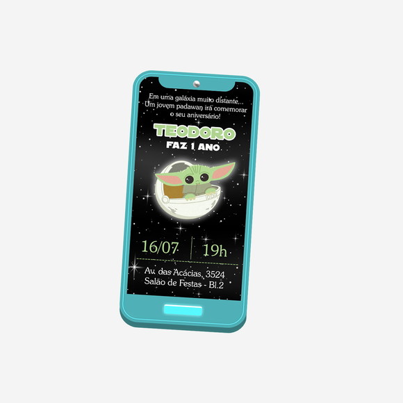 Convite Digital Baby Yoda - Imagem 2