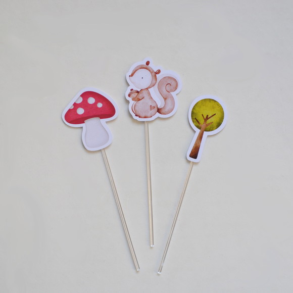 Topper de Doces Bosque e Cogumelos