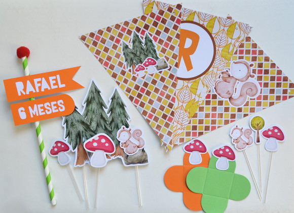 Kit Festa personalizada Bosque e Cogumelos