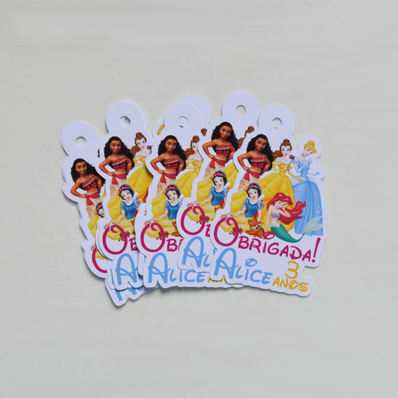 Tag Lembrancinha Princesas - 20 unidades