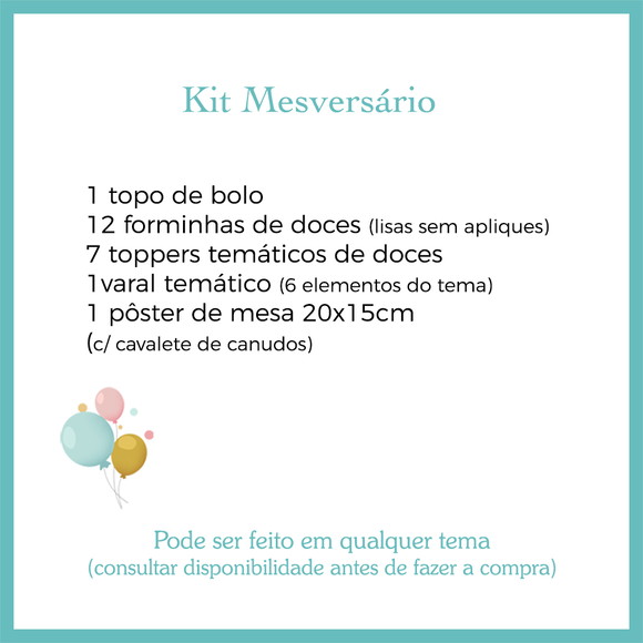 Mesversário personalizado - feito em Qualquer Tema