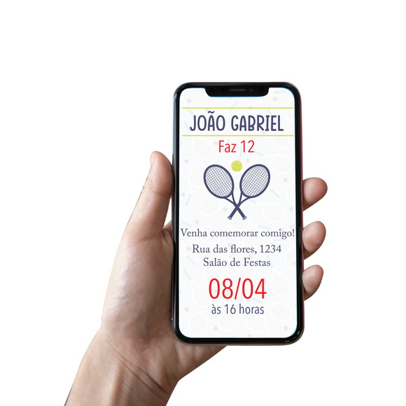 Convite Digital Jogo de Tênis