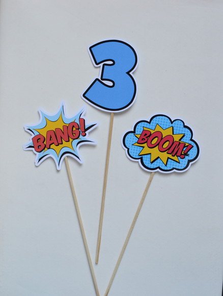 Super Heróis palitos decorativos - 3 Unidades