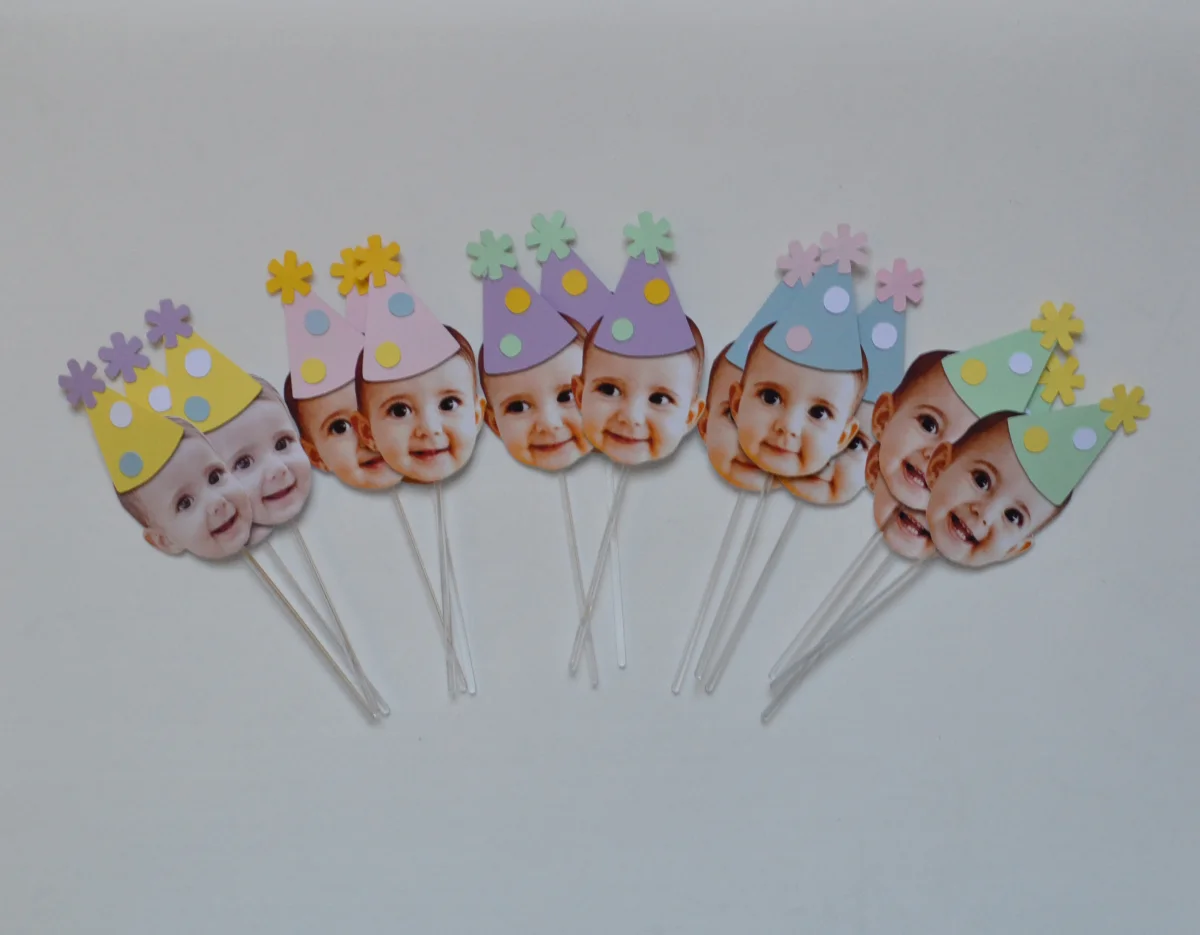 Topper 12 Rostinhos Diferentes (12 Unidades) - Imagem 2